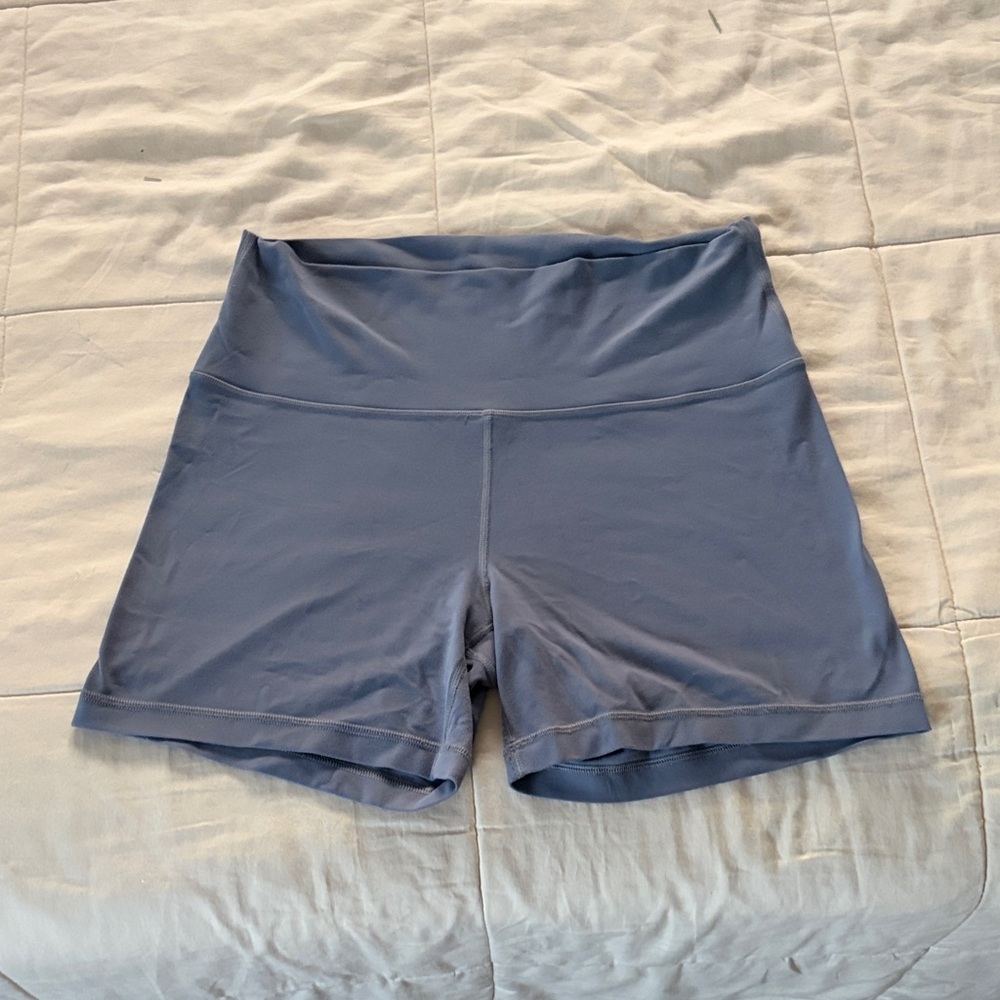 Aritzia High-Rise Athletic Shorts in Dusty Blue